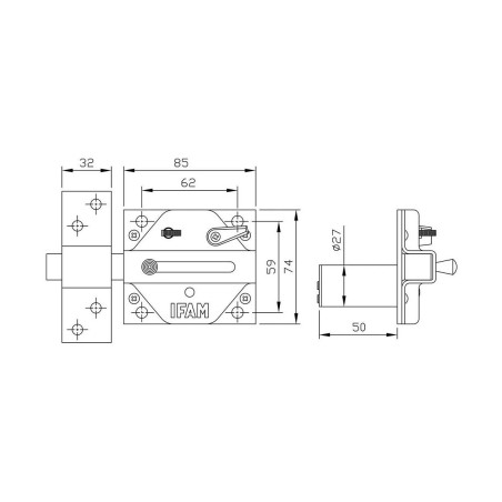 Chiavistello di sicurezza IFAM CS88 Metallo Acciaio