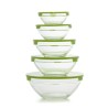 Set di 5 scatole porta pranzo Glass EH Azzurro Trasparente