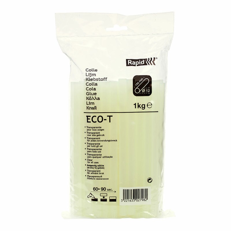 Stick di colla a caldo Rapid ECO-T Ø 12 x 190 mm 1 kg Trasparente Stick di colla a caldo Rapid ECO-T Ø 12 x 190 mm 1 kg Trasparente