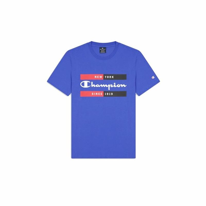 Maglia a Maniche Corte Uomo Champion Crewneck Azzurro Maglia a Maniche Corte Uomo Champion Crewneck Azzurro