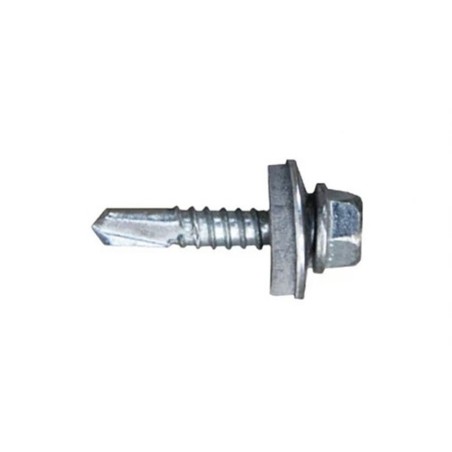Scatola a viti CELO 7301 Zincato Ø 5,5 x 32 mm Con Rondella Esagonale Punta da trapano (500 Unità)