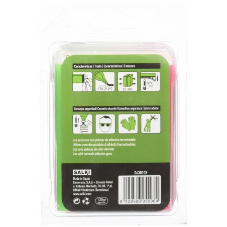 Stick di colla a caldo Salki 430108 Multicolore Decorazione Fluoro Ø 12 x 95 mm 125 g (12 Unità)