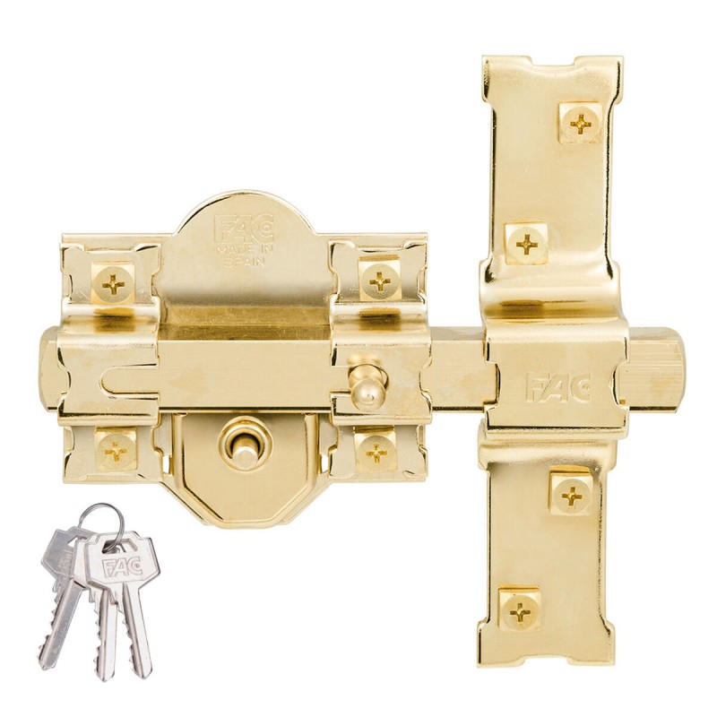 Chiavistello di sicurezza Fac 301-rp/80 Dorato Acciaio 50 mm 80 mm Chiavistello di sicurezza Fac 301-rp/80 Dorato Acciaio 50 mm 80 mm