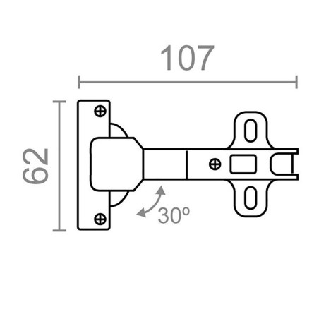 Cerniera EDM 85654 BC08 Acciaio 30º 35 mm