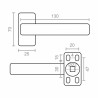 Set di Maniglie EDM 85452 6800 Alluminio 7 x 2,5 x 13 cm