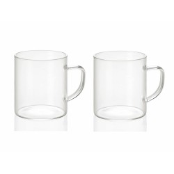Set di 2 Tazze Mug Andrea House ms19209 Trasparente Vetro 300 ml 2 x 300 ml Ø 7,5 x 8,5 cm