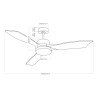 Ventilatore da Soffitto con Luce EDM 33819 Báltico 20 W 2190 Lm