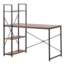 Scrivania con scaffale EDM 75196 Nero Legno Metallo 121 x 120 x 64 cm