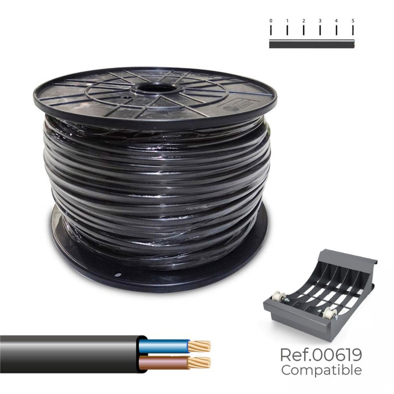 Cavo Elettrico Tubo Sediles Nero 2 x 1,5 mm 200 m h05vvh2-f Cavo Elettrico Tubo Sediles Nero 2 x 1,5 mm 200 m h05vvh2-f