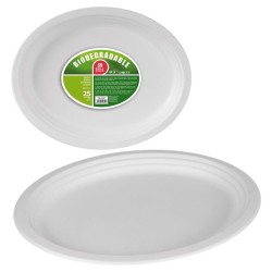 Set di piatti Best Products Green Canna da Zucchero ø 32 cm Biodegradabile Monouso 25 Unità