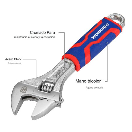 Chiave inglese regolabile Workpro 6" 15 cm