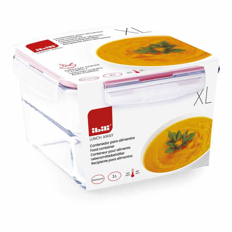 Contenitore per Conservare gli Alimenti Ibili XL 754833 Vetro Borosilicato 3 L Contenitore per Conservare gli Alimenti Ibili XL 754833 Vetro Borosilicato 3 L