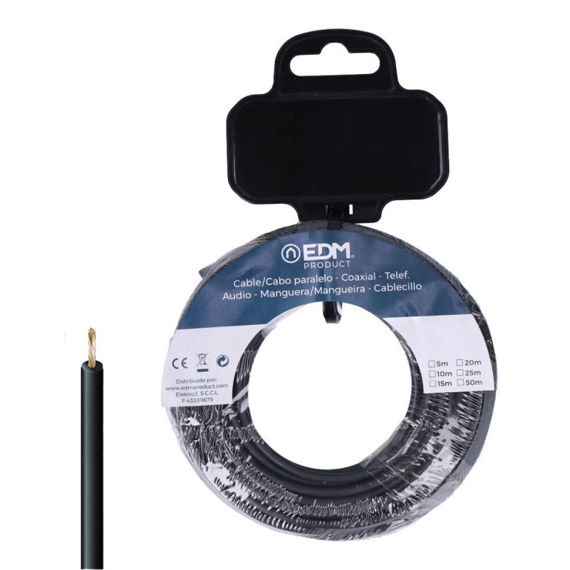Cavo Elettrico Unipolare EDM 28583 Nero 20 m h07z1-k Cavo Elettrico Unipolare EDM 28583 Nero 20 m h07z1-k