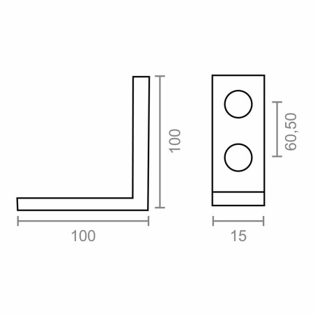 Staffa ad angolo EDM 86087 an02 Acciaio 100 x 100 x 15 mm 4 Unità