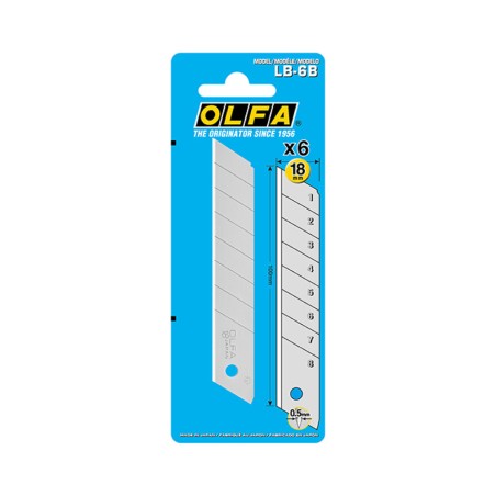 Lama rasoio Olfa lb-6b 18 mm frammentabile 6 Unità