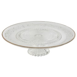 Piatto da pranzo Home ESPRIT Trasparente Dorato Cristallo 33 x 33 x 9,4 cm