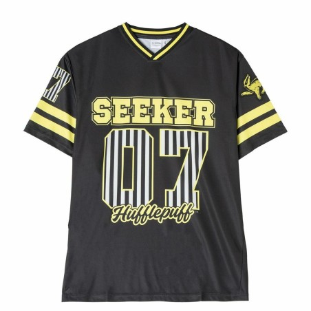 Maglia a Maniche Corte Unisex Harry Potter Hufflepuff Nero