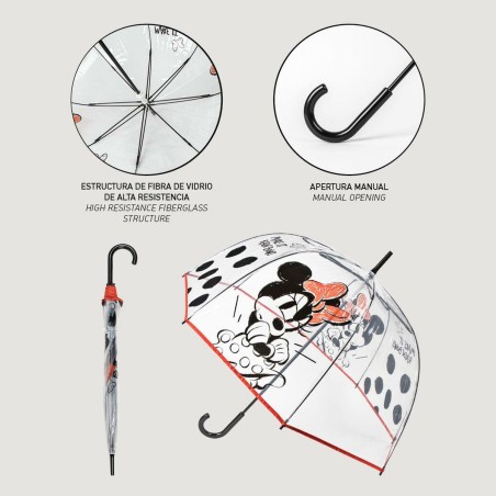 Ombrelli Minnie Mouse Nero PoE