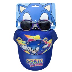 Cappellino per Bambini Sonic Azzurro Occhiali da Sole (53 cm)