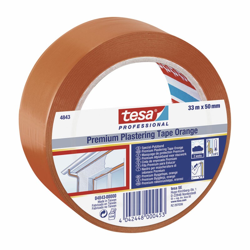 Nastro isolante TESA Revoco Premium 4843 Arancio Caucciù PVC (33 m x 50 mm) Nastro isolante TESA Revoco Premium 4843 Arancio Caucciù PVC (33 m x 50 mm)