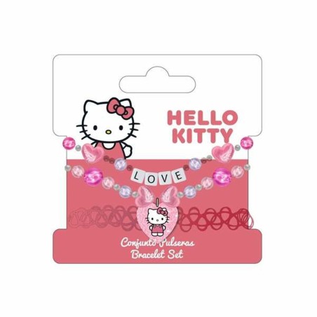 Bracciale Bambina Hello Kitty Fucsia 3 Pezzi