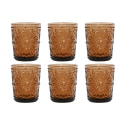 Set di Bicchieri Home ESPRIT Ambra Cristallo (6 Unità)
