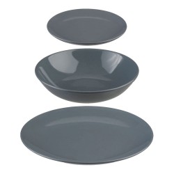 Servizio di Piatti Secret de Gourmet Grigio Ceramica 18 Pezzi