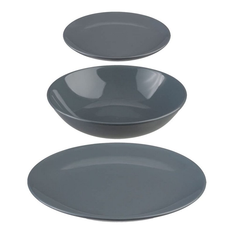 Servizio di Piatti Secret de Gourmet Grigio Ceramica 18 Pezzi Servizio di Piatti Secret de Gourmet Grigio Ceramica 18 Pezzi