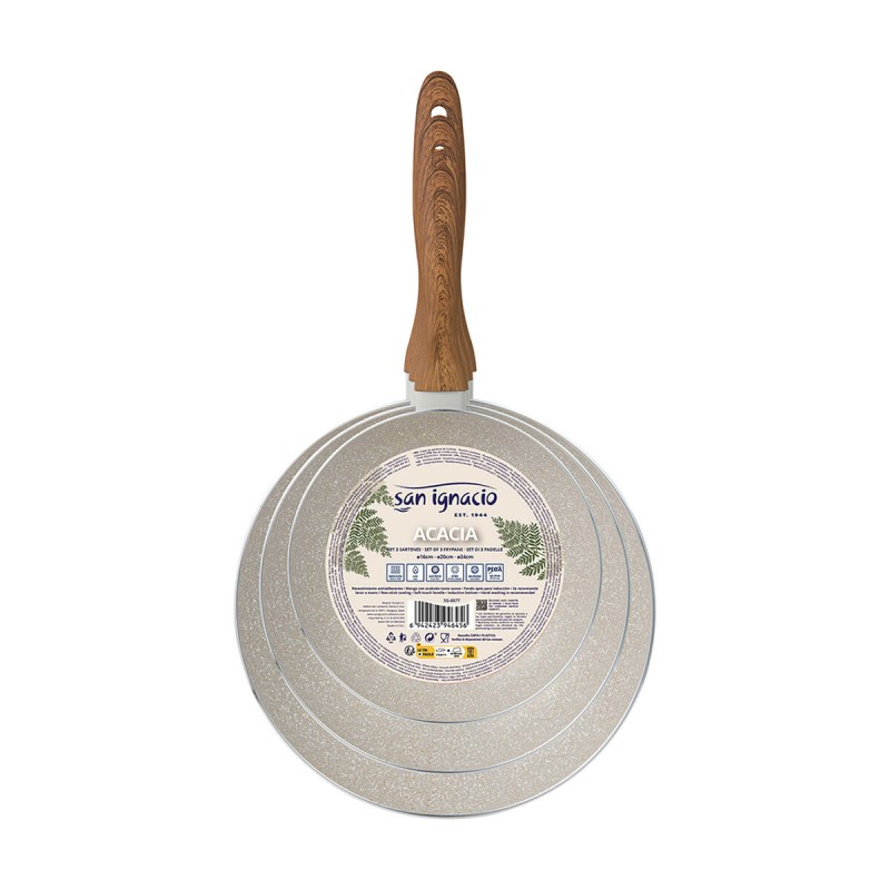 Set di padelle San Ignacio Crema Alluminio Ø 16 x 3,5 cm Ø 20 x 4,5 cm Ø 24 x 4,5 cm 3 Pezzi Set di padelle San Ignacio Crema Alluminio Ø 16 x 3,5 cm Ø 20 x 4,5 cm Ø 24 x 4,5 cm 3 Pezzi