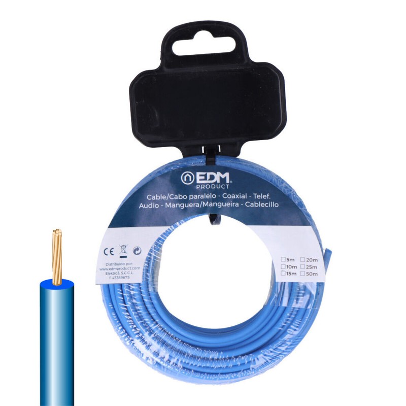 Cavo Elettrico Unipolare EDM 28582 Azzurro 20 m h07z1-k Cavo Elettrico Unipolare EDM 28582 Azzurro 20 m h07z1-k