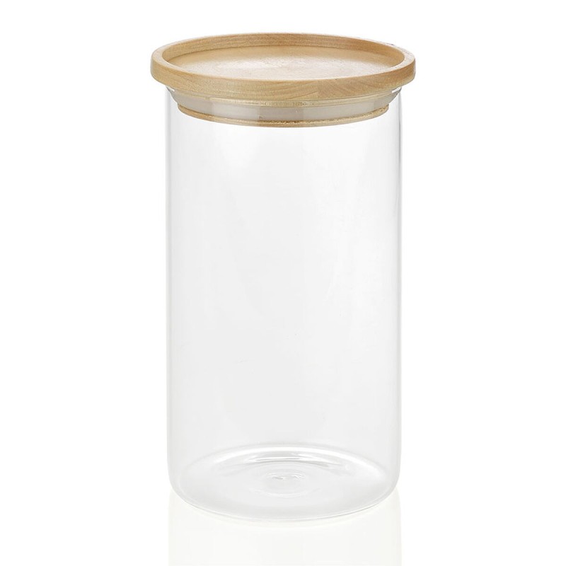 Barattolo Andrea House cc16204 Legno Vetro 1,2 L Ø 9,5 x 17,5 cm Barattolo Andrea House cc16204 Legno Vetro 1,2 L Ø 9,5 x 17,5 cm