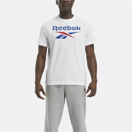 Maglia a Maniche Corte Uomo Reebok Identity Big Stacked Logo Bianco