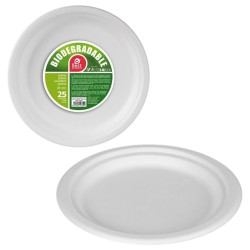 Set di piatti Best Products Green Canna da Zucchero Ø 25 cm Biodegradabile Monouso 25 Unità