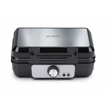 Macchina da Waffle Alpina 1000 W Argentato