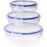 Set di scatole porta pranzo Excellent Houseware 024000670 Plastica Rotonda 400 ml 800 ml 1,4 L 3 Unità