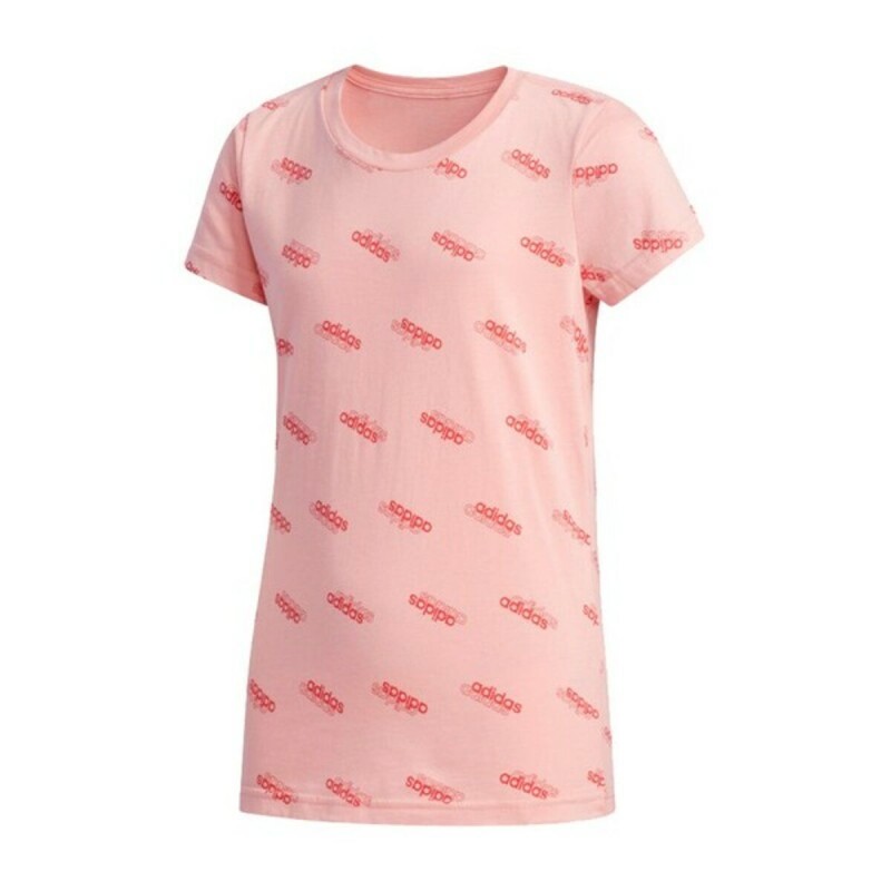 Maglia a Maniche Corte per Bambini Adidas YG FAV T Rosa Maglia a Maniche Corte per Bambini Adidas YG FAV T Rosa