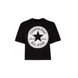 Maglia a Maniche Corte per Bambini Converse Signature Chuck Patch Boxy Tee Nero