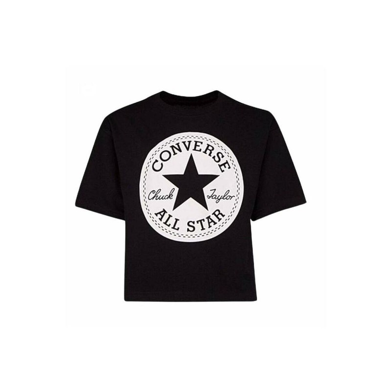 Maglia a Maniche Corte per Bambini Converse Signature Chuck Patch Boxy Tee Nero