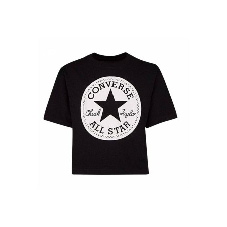 Maglia a Maniche Corte per Bambini Converse Signature Chuck Patch Boxy Tee Nero