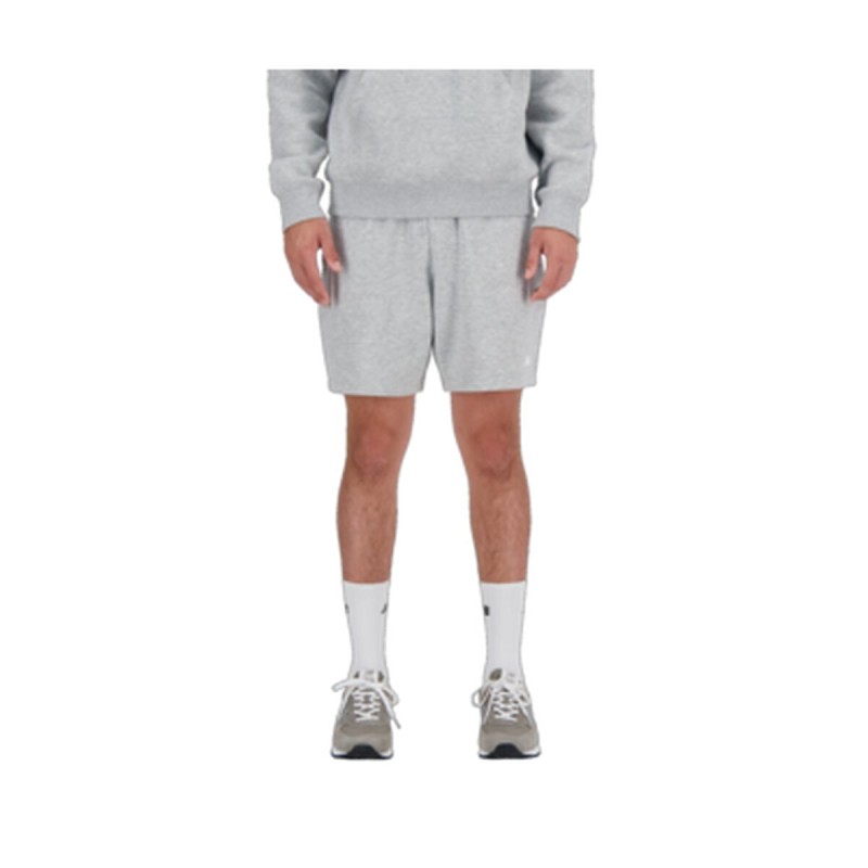 Pantaloni Corti Sportivi da Uomo New Balance ESSENTIALS FRENCH TERY SHORT 7 MS41520  Grigio