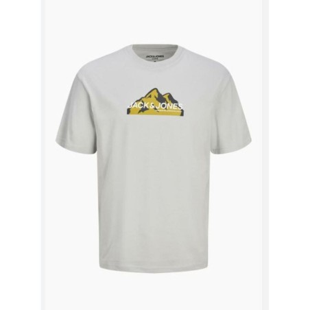 Maglia a Maniche Corte Uomo Jack & Jones JCOMOUNTAIN LOGO TEE SS CREW NECK 12262220 Grigio