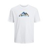 Maglia a Maniche Corte Uomo Jack & Jones JCOMOUNTAIN LOGO TEE SS CREW NECK 12262220 Bianco