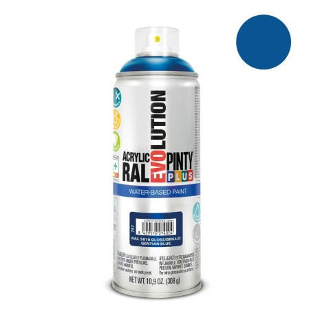 Vernice spray Pintyplus Evolution RAL 5010 Base d'acqua Gentian Blue 400 ml