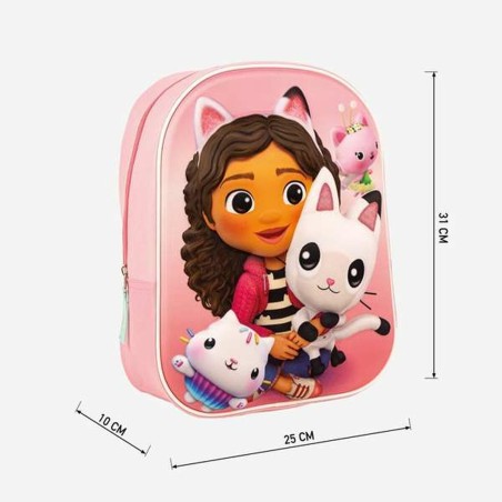 Zaino Scuola Gabby's Dollhouse Rosa 25 x 31 x 10 cm