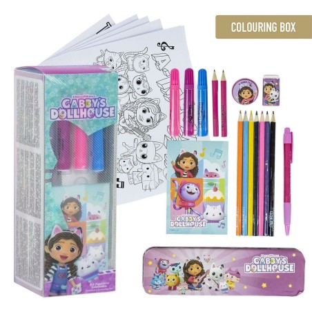 Set di Cancelleria Gabby's Dollhouse Rosa 24 Pezzi