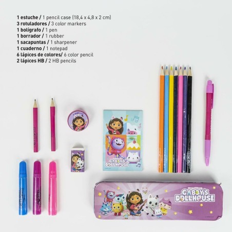 Set di Cancelleria Gabby's Dollhouse Rosa 24 Pezzi