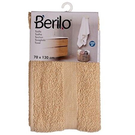 Telo da bagno Berilo 89658 Crema 80 % cotone 20 % Poliestere 70 x 130 cm (3 Unità)