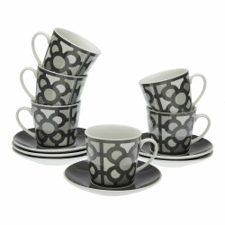 Set di 6 Tazze da Tè con Piatto Versa Urbana Porcellana 9 x 14 x 14 cm 10,5 x 8 x 6 cm 14 x 14 x 2 cm
