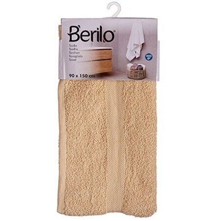 Telo da bagno Berilo 89659 Crema 80 % cotone 20 % Poliestere 90 x 150 cm (3 Unità)