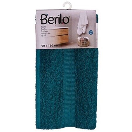 Telo da bagno Berilo 89675 Azzurro 80 % cotone 20 % Poliestere 90 x 150 cm (3 Unità)